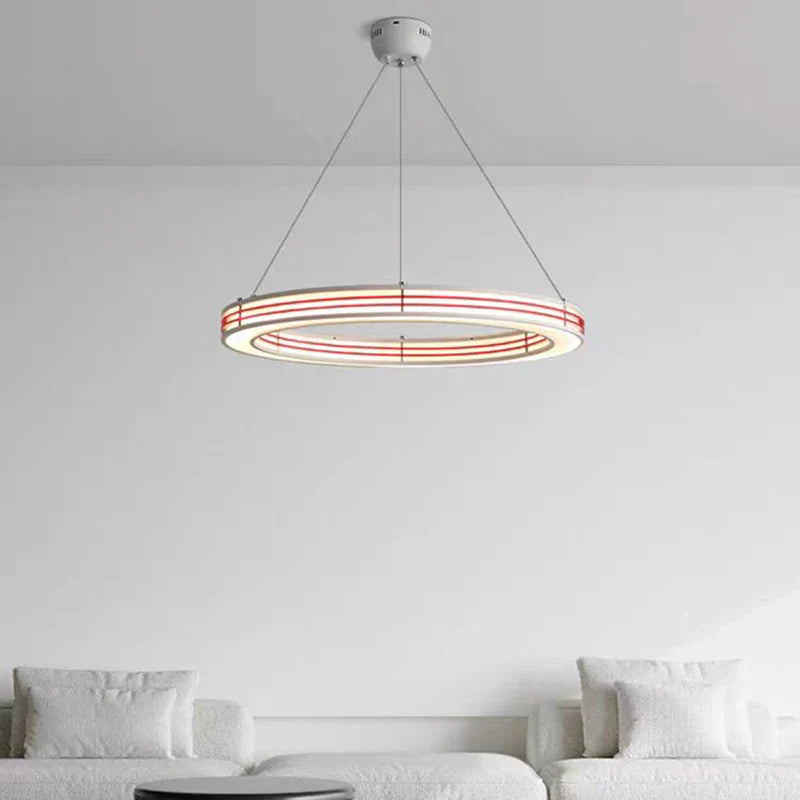 Art Deco chandelier style with ring and adjustable wire
