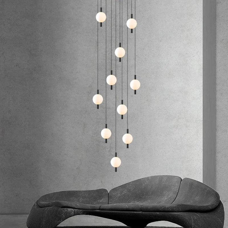 Elegant contemporary bright globe chandelier
