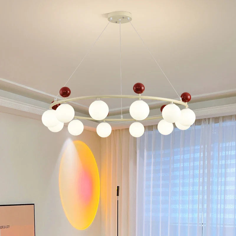 Modern-style glass and metal chandelier for dynamic lighting