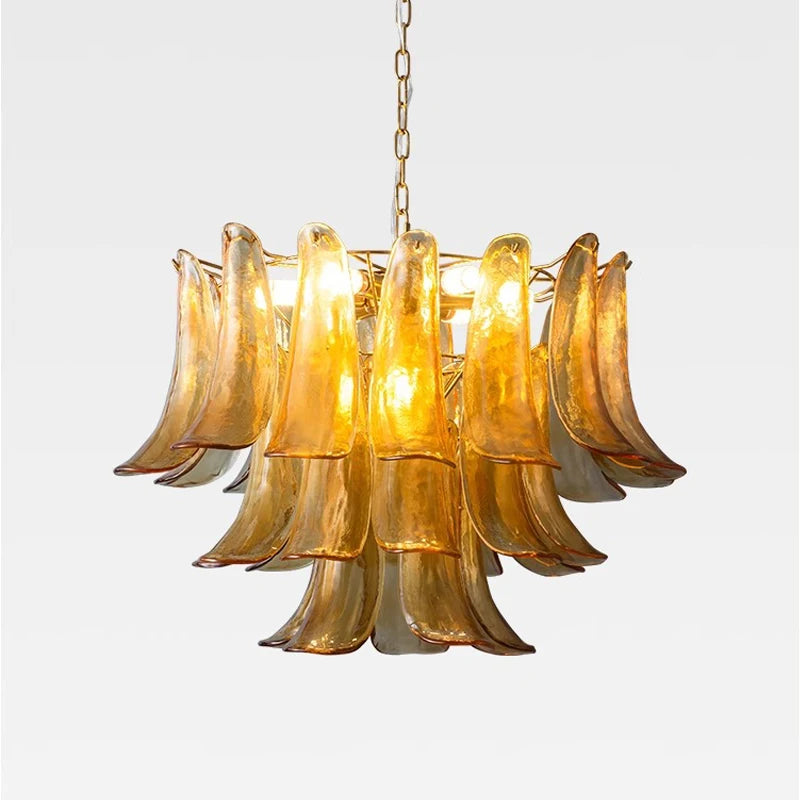 AiPaiTe lustre en verre LED scandinave pour salon salle à manger chambre lustre en verre ambre vintage américain