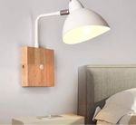 Applique En Bois Lampe Blanche Design Métal Murale Chambre