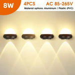 Applique Led Étanche Robuste Multifonction Design Type C 4 Pièces / Aluminium Acrylique Blanc