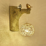 Applique Murale Chinoise Oiseaux Lumineux Rotin Déco Chambre