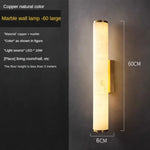 Applique Murale En Marbre Et Cuivre Sophistiquée Luminaire. Doré-60Cm / Blanc Chaud (2700-3500K)