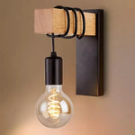Applique murale industrielle bois
