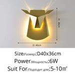 Applique Murale Led Bois Élégant Déco Scandinave Or Al D40X36Cm / Blanc Froid (5 500-7 000 K).