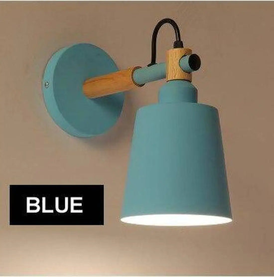 Applique Murale Led Design Industriel Scandinave Bleu Chambre