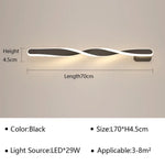 Applique Murale Led Élégante Et Design. Noir D70Cm / Blanc Chaud Chambre