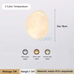Applique Murale Led Moderne Design Épuré Lunaire Diamètre 18 Cm / 3 Température De Couleur C.a.