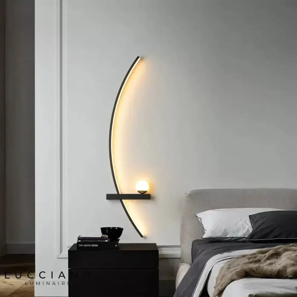 Applique Murale Led Moderne Noire Chambre