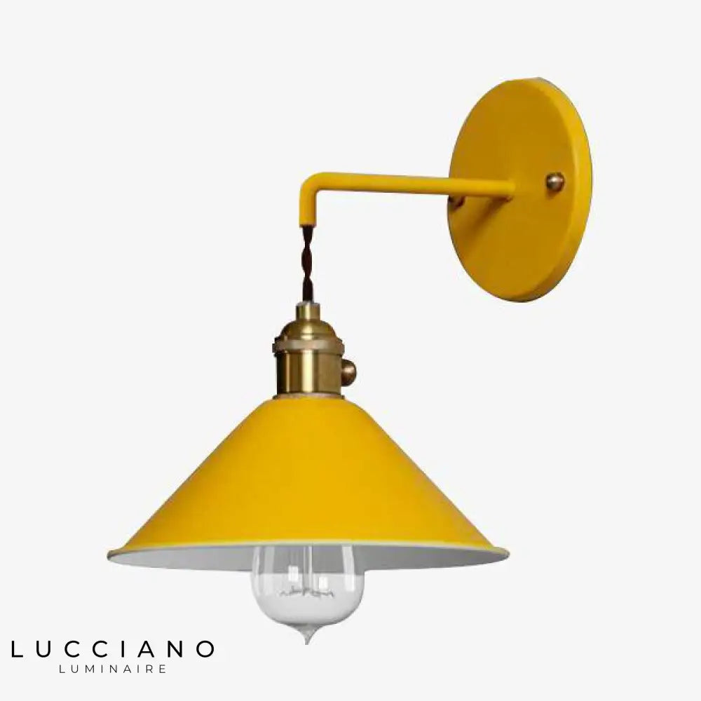 Applique Murale Led Vintage Style Rétro Industriel Jaune Chambre