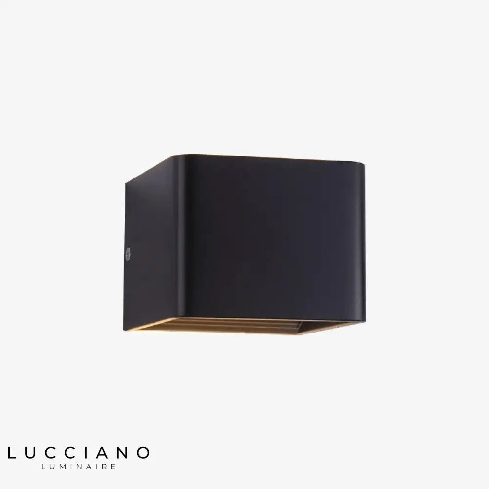Applique Murale Moderne Élégante Cube Lumineux Design. Noir / Chaude Chambre