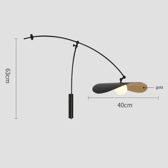 Applique Murale Rétro Élégante Vintage Design Industriel Abat-Jour Intérieur Doré Chambre