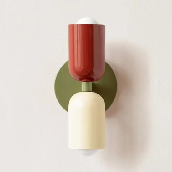 Applique Murale Scandinave | Led Salon Minimaliste Rouge Beige Applique
