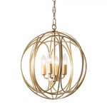 Cage Suspension Sphérique Dorée Country Luminaire Chambre