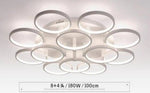 Cercle Blanc Plafonnier Design 12 Cercles - 180W / Chaude Luminaire Chambre