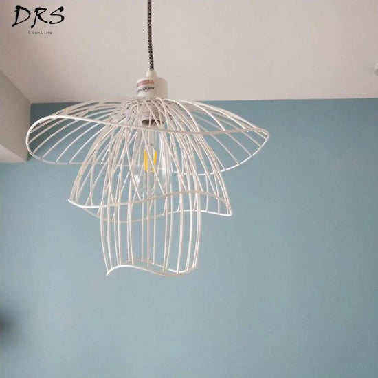 Design De Suspension Cage Colorée Luminaire Chambre