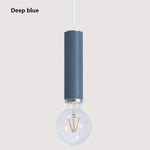Design Led Tube Coloré Suspendu Bleu Marine Luminaire Chambre