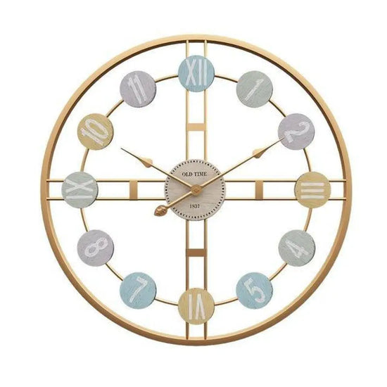 Horloge Vintage Dorée Roman 40Cm Luminaire Doré
