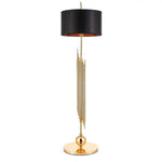 Lampadaire Doré Avec Abat-Jour Arrondi Noir Luminaire Chambre
