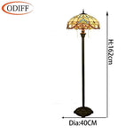 Lampadaire Tiffany Abat-Jour Vitrail Jaune Luminaire Chambre