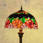 Lampadaire Tiffany Vitrail Vert Glaze Luminaire Chambre