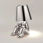 Lampe de Chevet Bonhomme Tactile Rechargeable Or & Argent