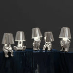 Lampe de Chevet Bonhomme Tactile Rechargeable Or & Argent