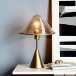 Lampe Design Led Socle Conique Doré Luminaire Chambre