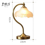 Lampe Dorée Abat-Jour En Verre Copper Luminaire Chambre