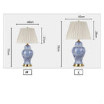 Lampe Led Céramique Bleue Japonaise Luminaire Chambre