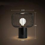Lampe Led Design Cage Noire À Poser B / A Luminaire Chambre