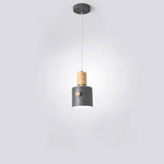 Lampe Led Suspendue Bois Coloré Gris Luminaire Chambre