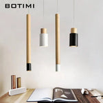 Lampe Suspendue Bois Tube Botimi Luminaire Chambre