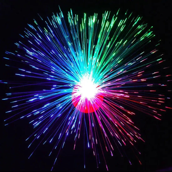 Lampe veilleuse LED multicolore en fibre optique