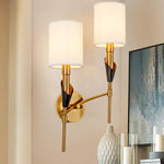 Lampes applique murale beige et doré