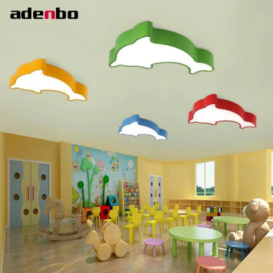Led Plafonnier Enfant Dauphin Coloré Luminaire Chambre