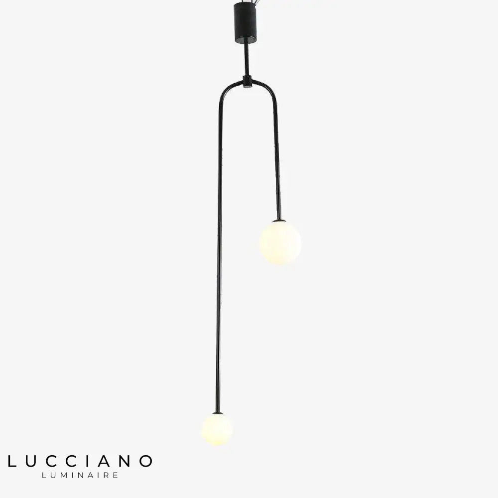 Led Suspension Fly Double Boule Verre Luminaire Doré