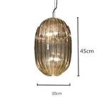 Led Suspension Verre Coloré Design 30 X 45Cm / Ambré Luminaire Chambre