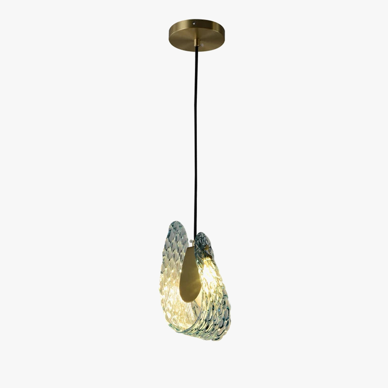 lustre art déco en cuivre et bleu pour intérieur élégant