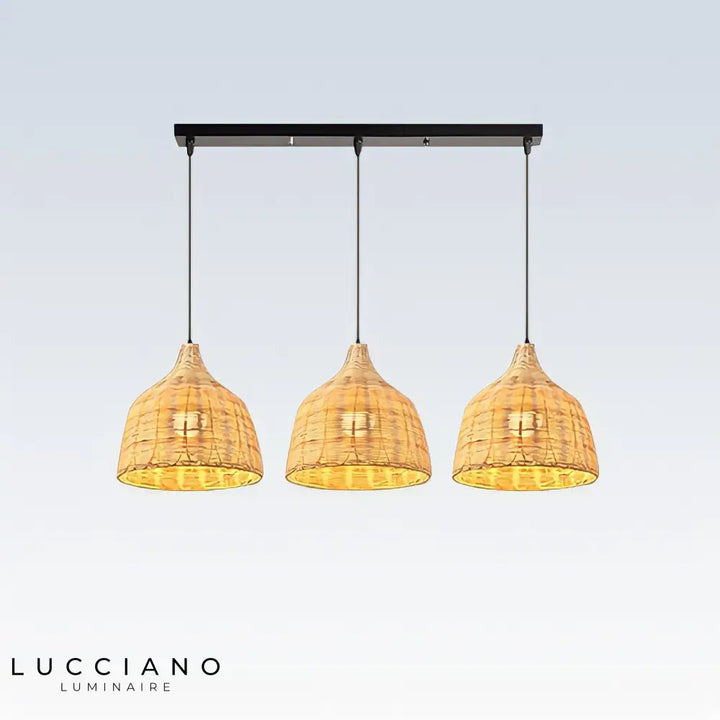 Lustre Bambou & Rotin Salle À Manger Style Chinois