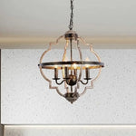 lustre style ancien bois 