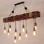 Lustre Bois Avec Plusieurs Ampoules