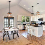 Lustre Bois Et Métal Noir