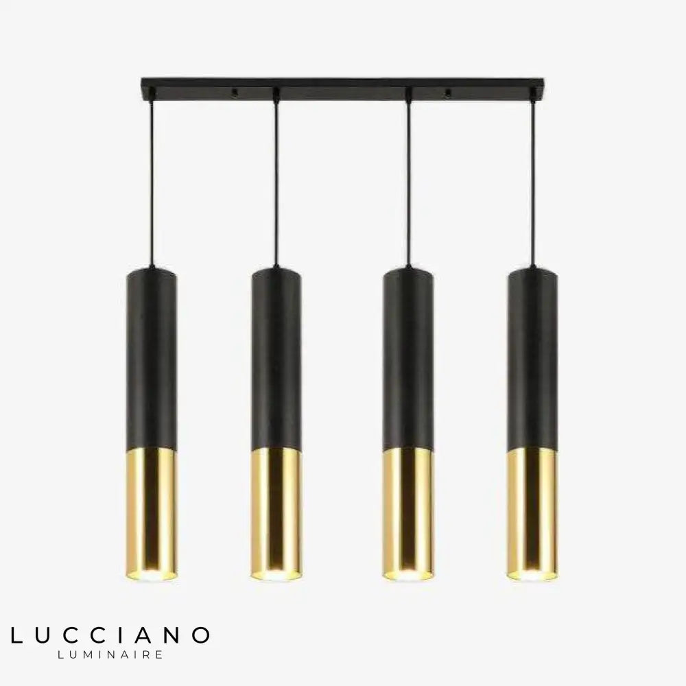 Lustre Chromé Led Cylindrique Simplicity Luminaire Doré