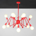 Lustre Design Métal Articulé Ajustable Rouge Luminaire Chambre