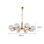 Lustre Doré Moderne À Boules De Verre Luminaire Chambre