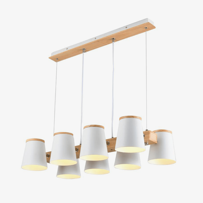 Lustre bois abat-jour ajustable