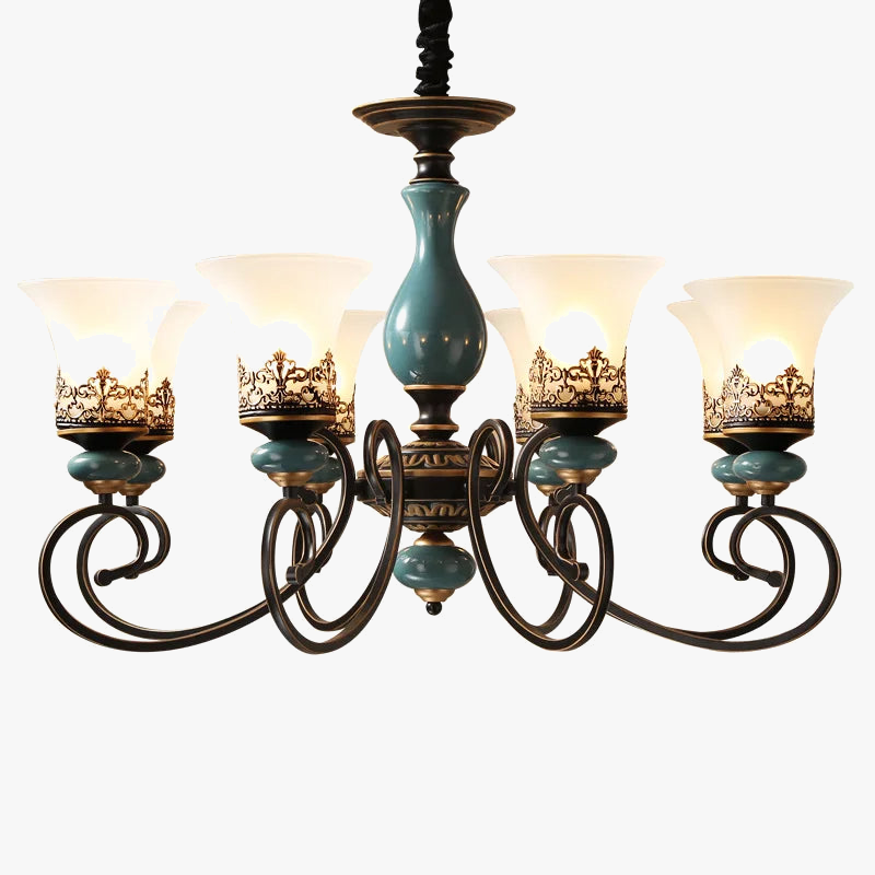 LED ceramic chandelier, antique French style, European design