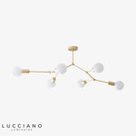 Lustre Industriel Led Branches Métalliques Doré - 6 Embouts Luminaire Chambre